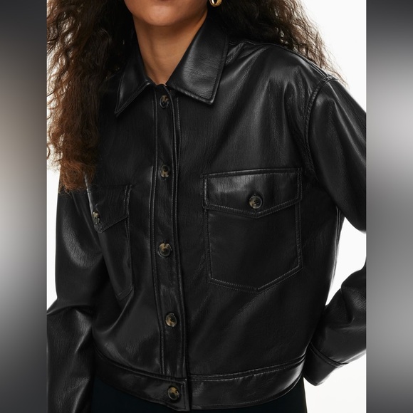 Autumn Fall Shirt Jacket- Faux Leather- Aritzia - Picture 2 of 4